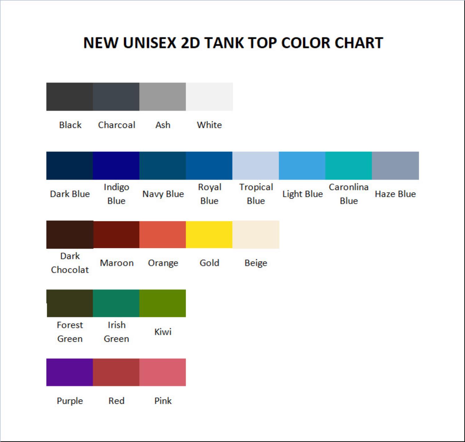 tank top color chart - Binding Of Isaac Merch