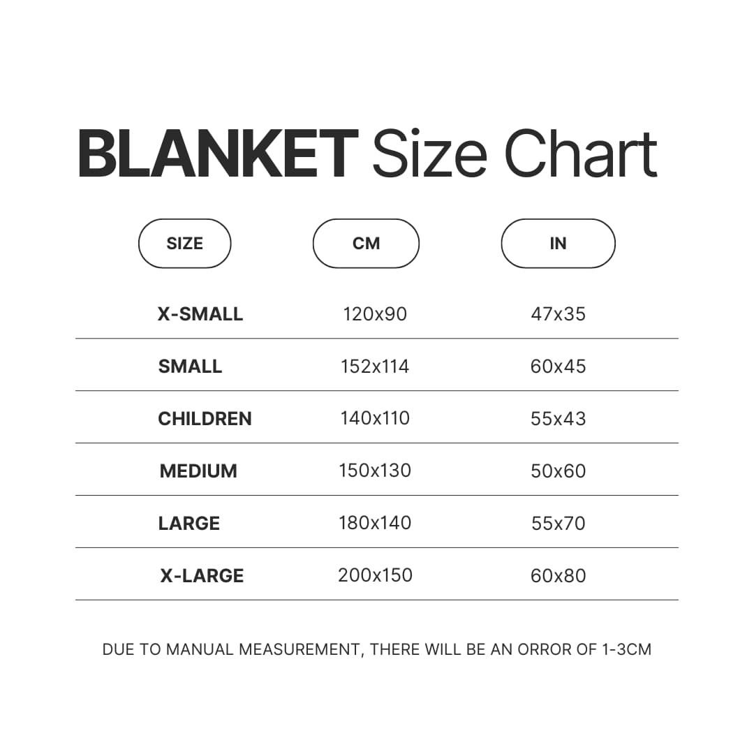 Blanket Size Chart - Binding Of Isaac Merch