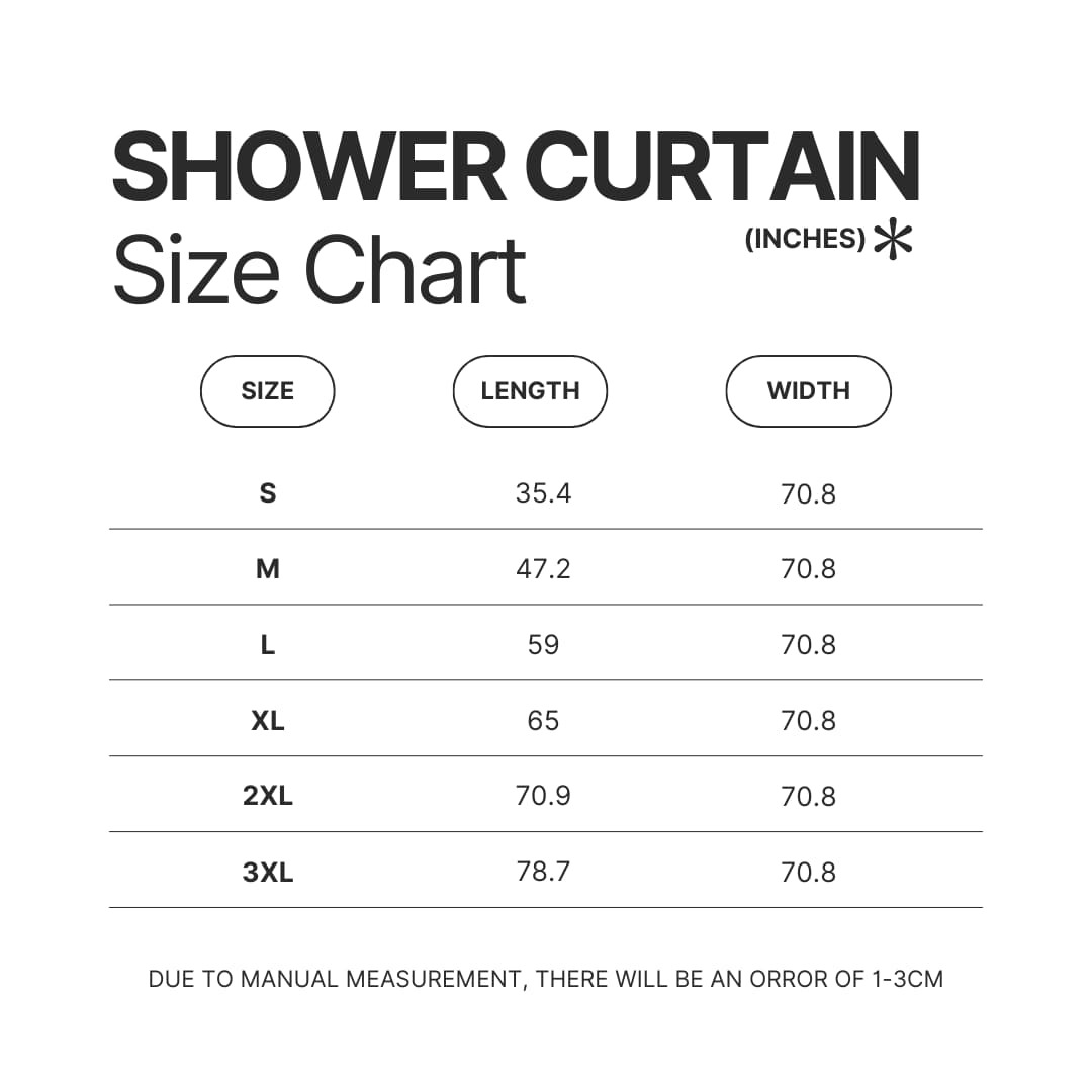 Shower Curtain Size Chart - Binding Of Isaac Merch