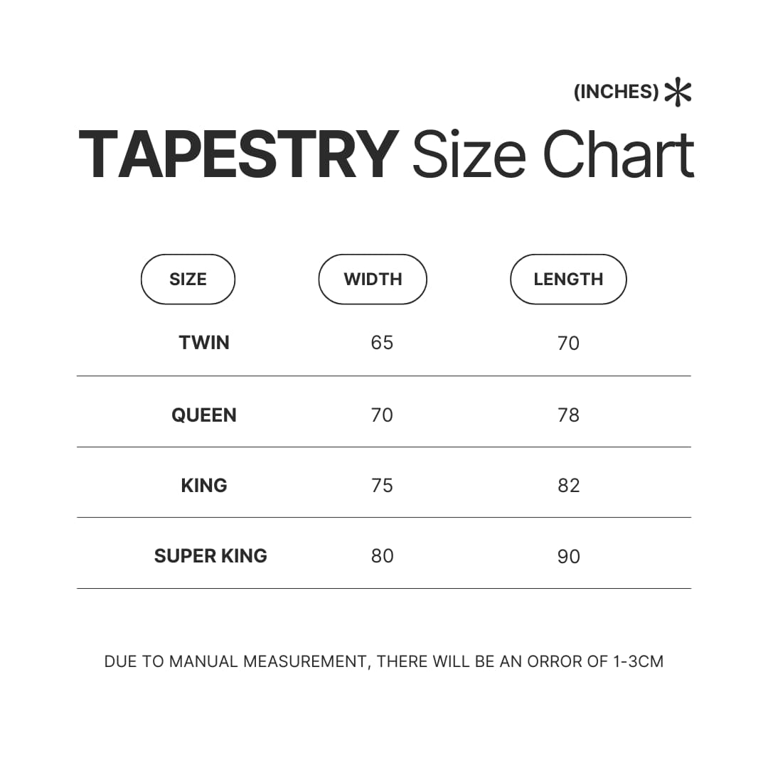 Tapestry Size Chart - Binding Of Isaac Merch