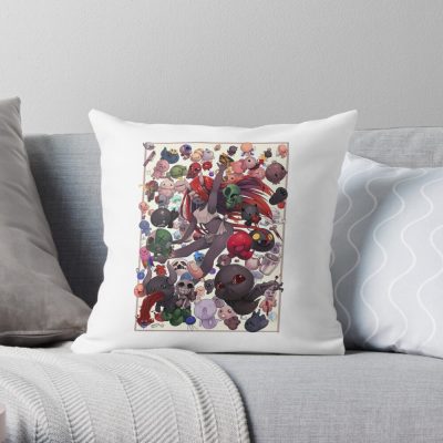 The Binding Of Isaac White Throw Pillow - Binding Of Isaac Merch